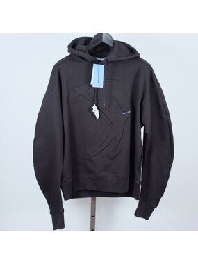 New Mugler x H&M Mens Sweatshirt sz M Hooded Black Star Logo